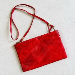 Vintage Empress Hong Kong Red Snakeskin Shoulder Bag Purse